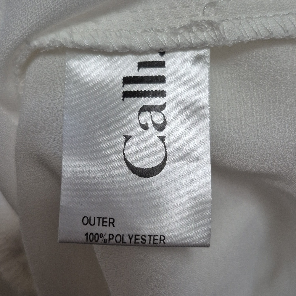Calli The Label Asta Dress White V-Neck Tennis Prep Dress with Blue Trim, Size 4 - Picture 15 of 16